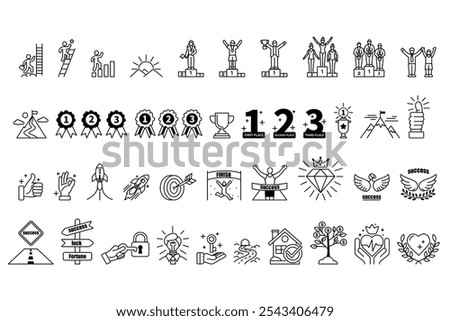 Success and Achievement Icons Collection. Vector illustration