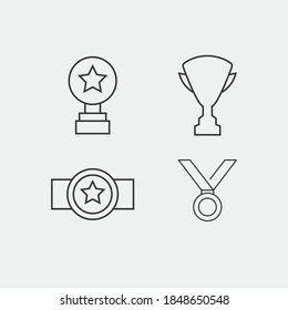 logros exitosos, juegos de iconos vectoriales