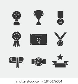 logros exitosos, juegos de iconos vectoriales