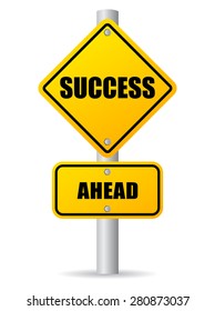 Success ahead road sign