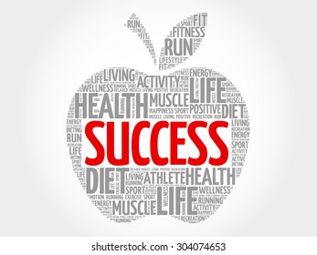 Success apple word cloud concept