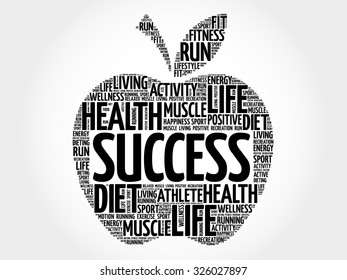 Success apple word cloud concept