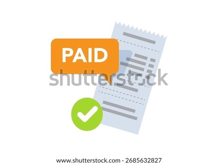 Success approved payment icon in flat style. Check mark notification vector illustration on isolated background. Invoice payday sign business concept. stock illustration