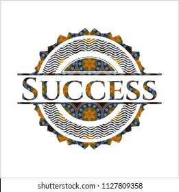 Success arabesque emblem. arabic decoration.