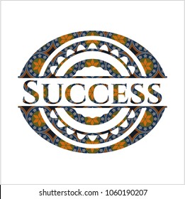 Success arabesque emblem background. arabic decoration.