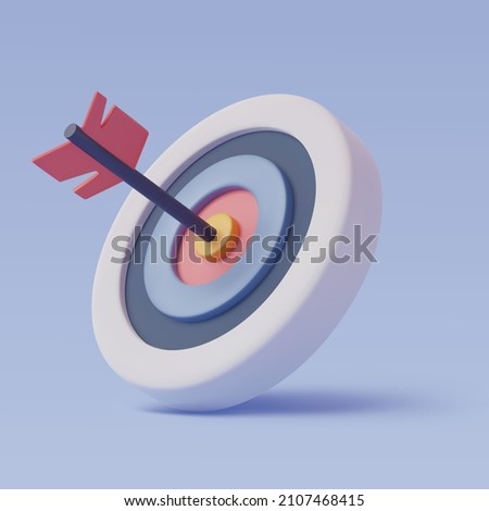 The success of the arrow bow to the target, Target 3d icon. EPS 10 vector.