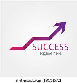 Success arrow forward logo, statistic icon, template - eps 10