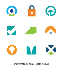 Success arrow up green care energy business logo icon set