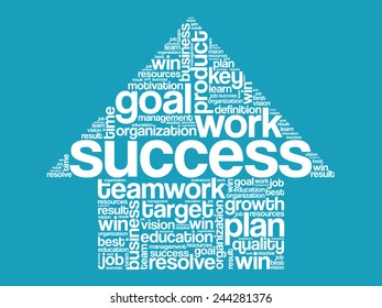 Success Arrow Words Cloud, business vector concept 