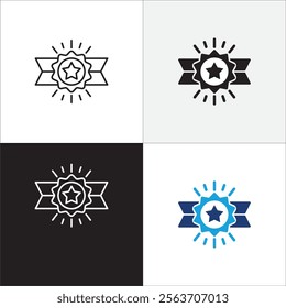 Success award icon. Successful reward icon. Icons or sign vector design in flat and thin line for goal, bounty, achievement, reward, performance, winner, champion related.
