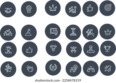 Success and Awards Line Icons. Editable Stroke
