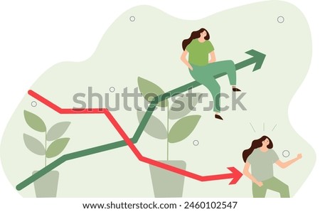 success or bad luck in business, falling or rising prices, stocks, bonds, bankrupt or rich, luck or bad luck. one gets everything and the other loses everything	