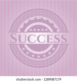 Success badge with pink background