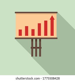 Icono de gráfico de pancartas de éxito. Ilustración plana del icono del vector del gráfico de banners de éxito para el diseño web