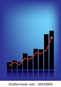 Success bar graph and copy space