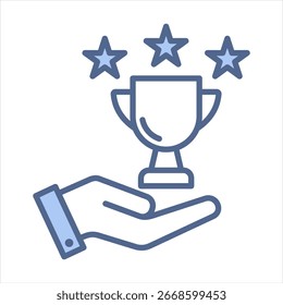 Ilustración vectorial de icono azul de éxito