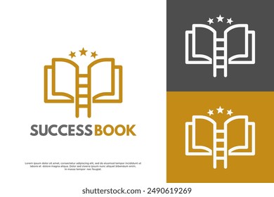 Success book vector logo template. This design use book and ladder symbol. Suitable for education.