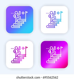 Success bright purple and blue gradient app icon