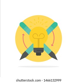 Success, Bulb, Light, Focus,  Abstract Circle Background Flat color Icon. Vector Icon Template background