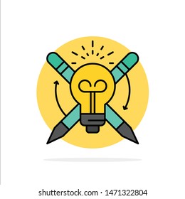 Success, Bulb, Light, Focus,  Abstract Circle Background Flat color Icon. Vector Icon Template background