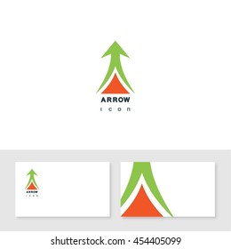 Success business arrow boost up vector logo icon.Design elements with business card template editable