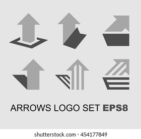 Success business arrows boost up vector logo icon set