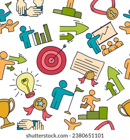 Success business career seamless pattern design.