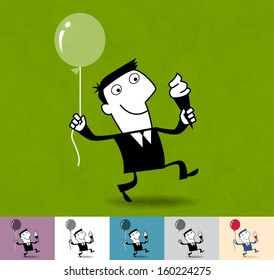 Success. Business cartoon illustration (EPS 10). Animation friendly: the elements (arms, heads etc) are in the separate layers. Seamless pattern on the background (its color can be changed) - Powered by Shutterstock - Get 15% off with code: PIKWIZARD15