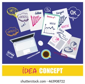 Success business concept.Set of flat design concepts for business strategy and creative process. Concepts for teamwork, business project presentation, planning, brainstorming and marketing ideas. 