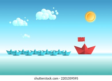 Success business design abstract concept boat vector. cartoon