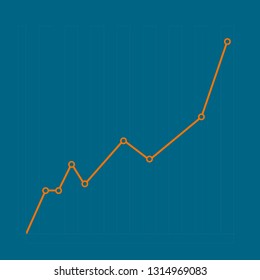 Success business graph on a colored background. Vector illustration design