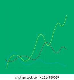 Success business graph on a colored background. Vector illustration design