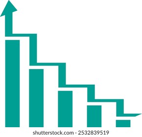 Success. Business Growth with Businessman and Vertical Arrow Going Up