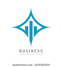 Ilustração criativa do modelo de logotipo de negócios de sucesso. Sinal de marca de progresso de desenvolvimento da corporação. Identidade corporativa. Ilustração vetorial.