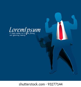 success business man, conceptual business vector illustration.