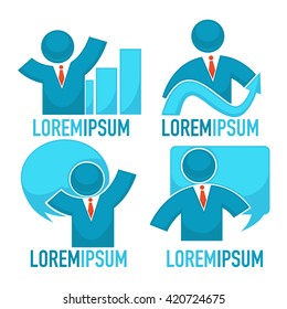 success, business people, abstract vector collection