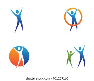 Success business people health care logo and symbols