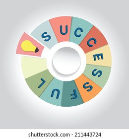Success business plan info graphics pie chart ,Vector illustration 
