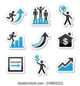 Success In Business, Self Development Icons Set