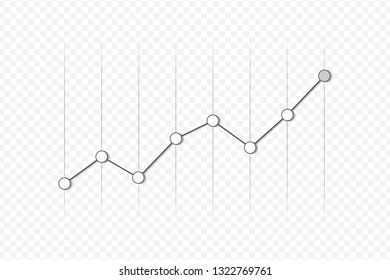 Success business symbol.Growth vector diagram with arrow going up. White vector icon isolated on transparent  background. Editable EPS file.Bar Chart Vector Icon.Vector illustration
