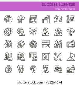 Success Business , Thin Line and Pixel Perfect Icons
