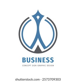 Success business vector logo template concept illustration in flat style. Award winner cup creative sign. Design element. 