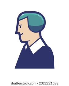 Success in business young man icon isolated