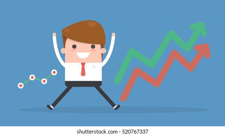 Businessman Manager Look Negative Trend Graph Stock Vector (Royalty ...