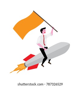 success businessman rocket