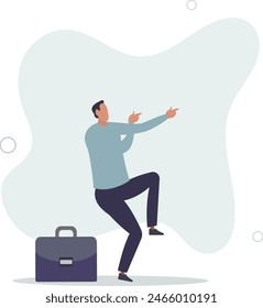 Success businessman winning competition, achieve goal or business winner,flat vector illustration.
