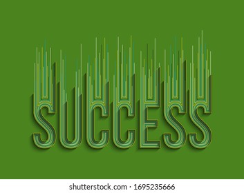 Success Calligraphic 3d Style Text shopping poster vector illustration Design.