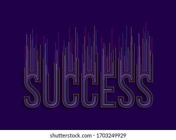 Success Calligraphic 3d Style Text shopping poster vector illustration Design.