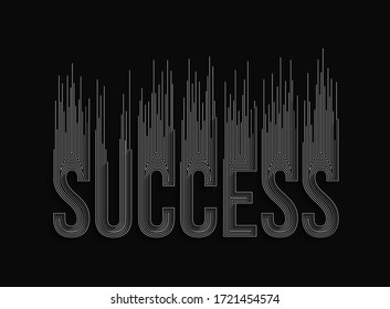 Success Calligraphic 3d Style Text shopping poster vector illustration Design.