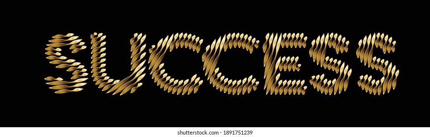 Success Calligraphic Gold Style Text shopping poster vector illustration Design.